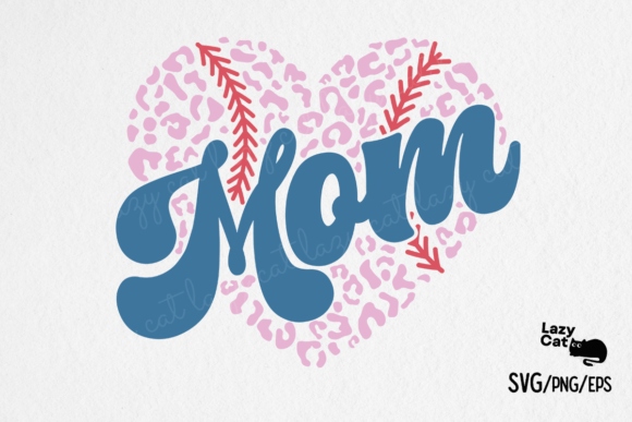 Retro Baseball Heart Mom SVG Design Graphics and Crafts
