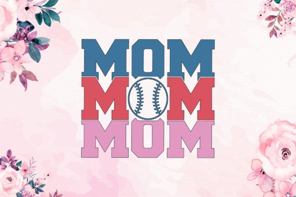 Retro Baseball Mom SVG Design: Graphics and Crafts for Editorial Use