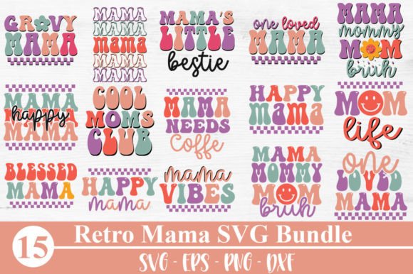 Retro Mama SVG Bundle, Retro Mom SVG